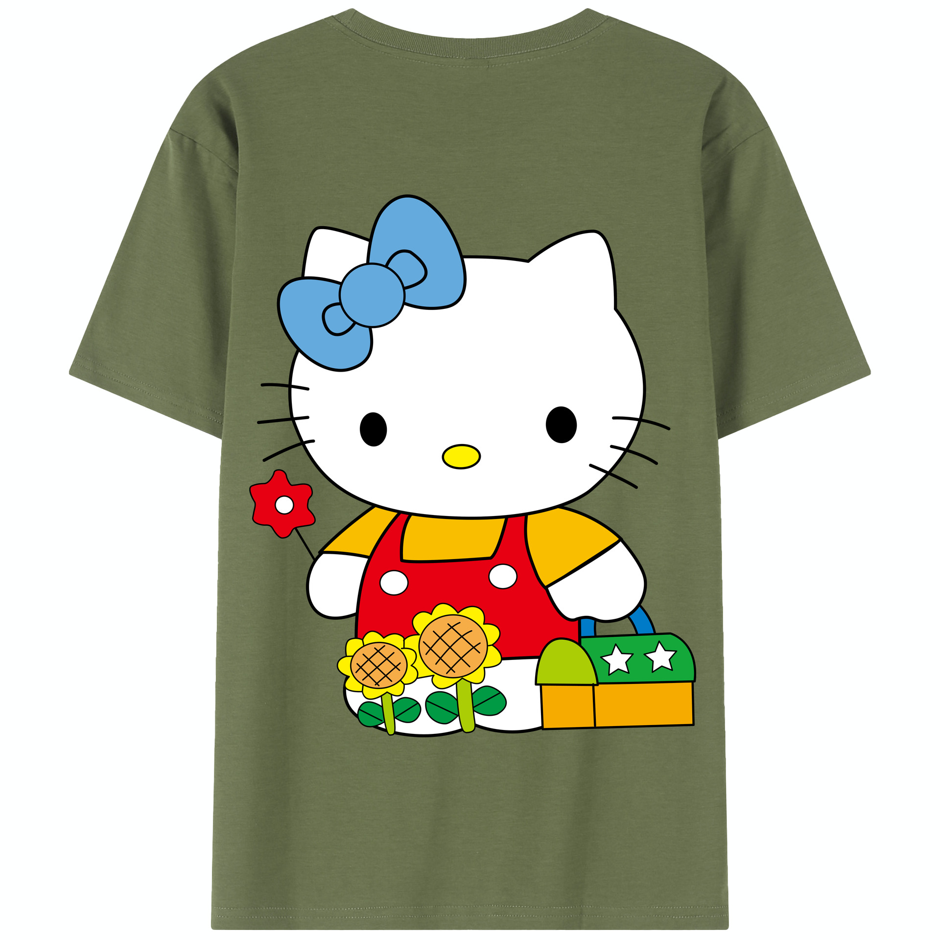 （画像用） Hello Kitty ハローキティ 綿100％半袖Tシャツ（背面プリント）